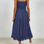 Chiffon dress V-neck strapless long dress for wedding guests - Korvel