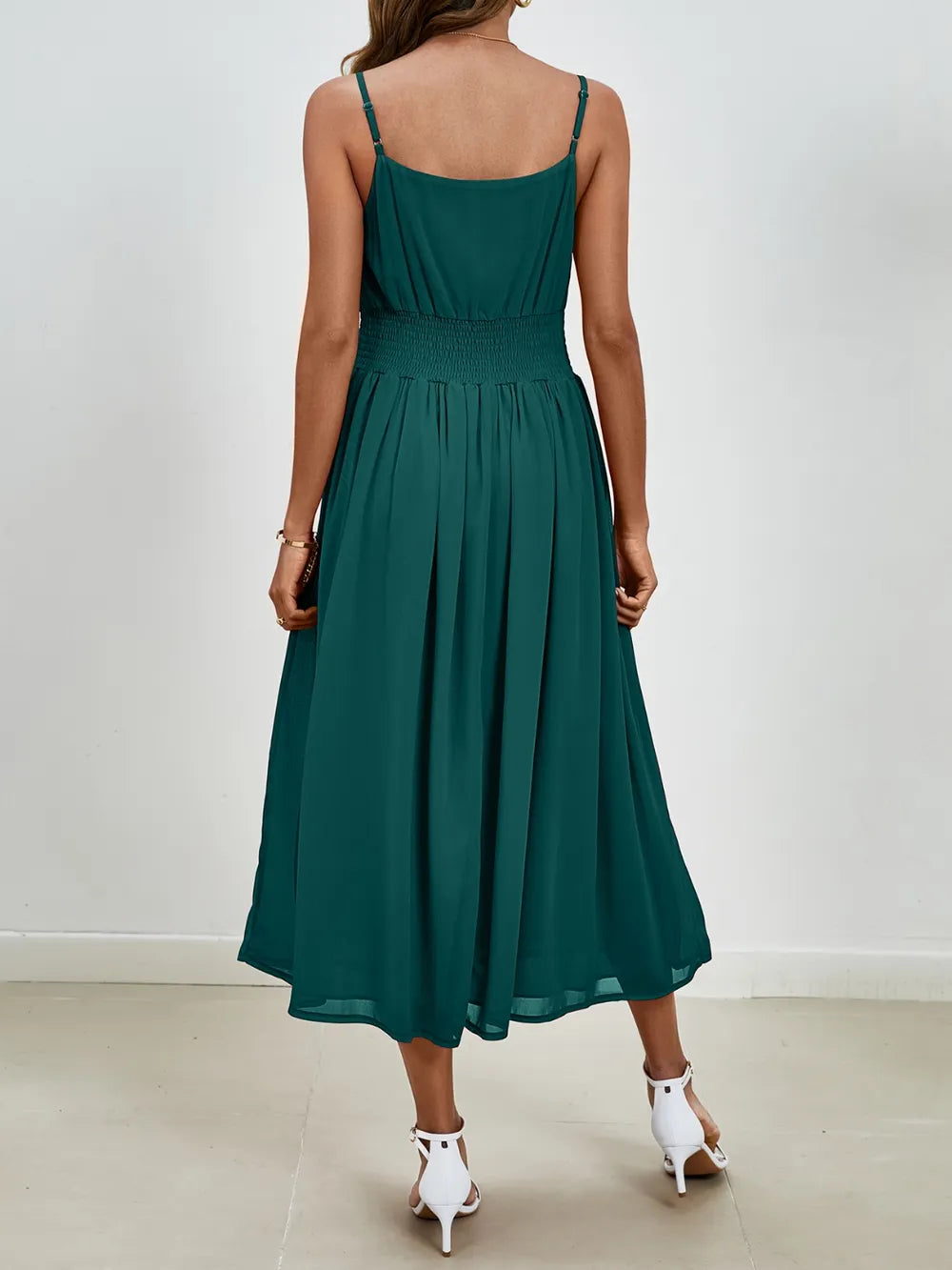 Chiffon dress V-neck strapless long dress for wedding guests - Korvel