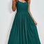 Chiffon dress V-neck strapless long dress for wedding guests - Korvel