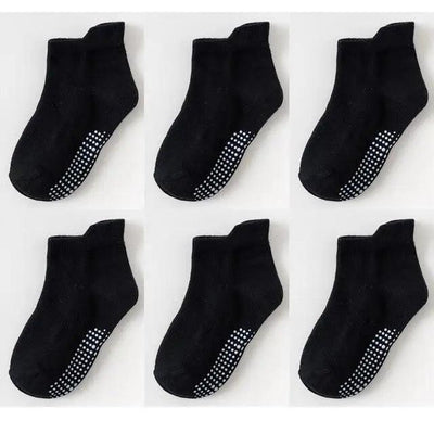 Premium Anti-Slip Cotton Socks Set for Kids - 6 Pairs