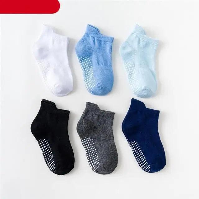 Premium Anti-Slip Cotton Socks Set for Kids - 6 Pairs