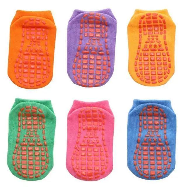 Premium Anti-Slip Cotton Socks Set for Kids - 6 Pairs