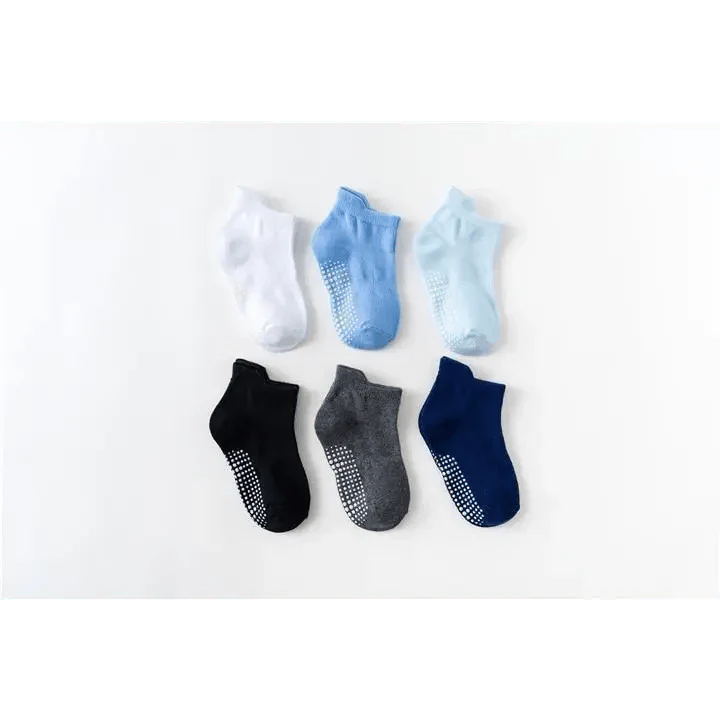 Premium Anti-Slip Cotton Socks Set for Kids - 6 Pairs
