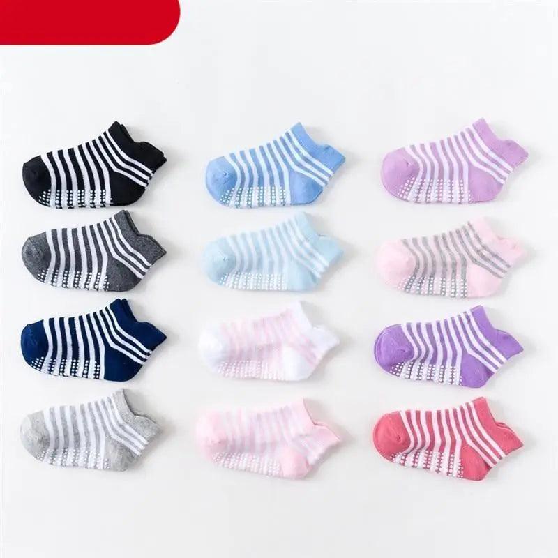 Premium Anti-Slip Cotton Socks Set for Kids - 6 Pairs
