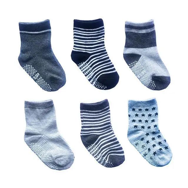 Premium Anti-Slip Cotton Socks Set for Kids - 6 Pairs
