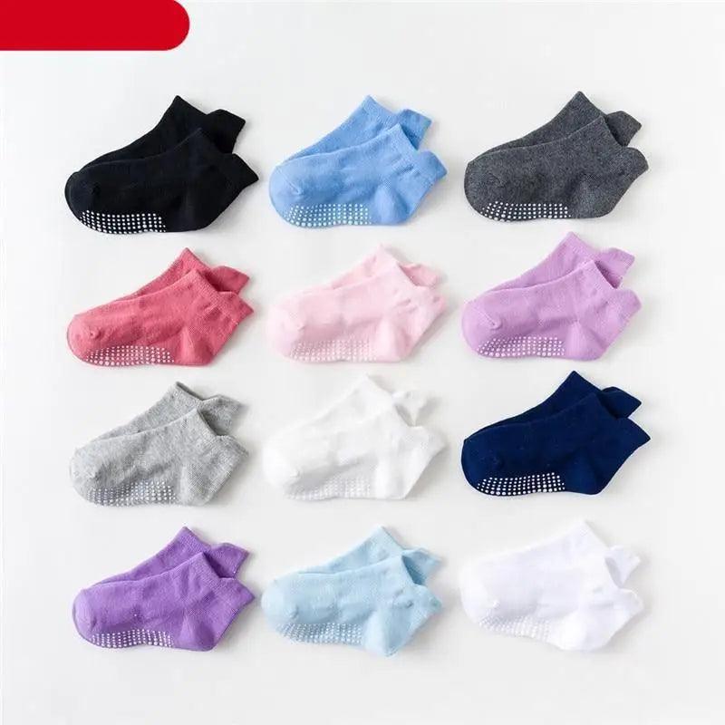 Premium Anti-Slip Cotton Socks Set for Kids - 6 Pairs