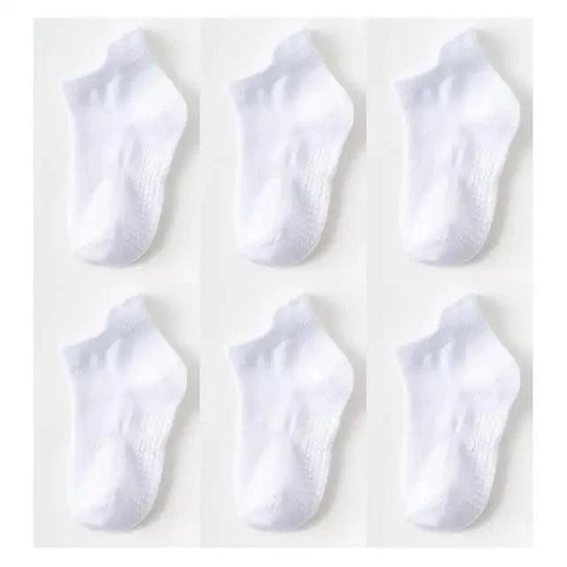 Premium Anti-Slip Cotton Socks Set for Kids - 6 Pairs
