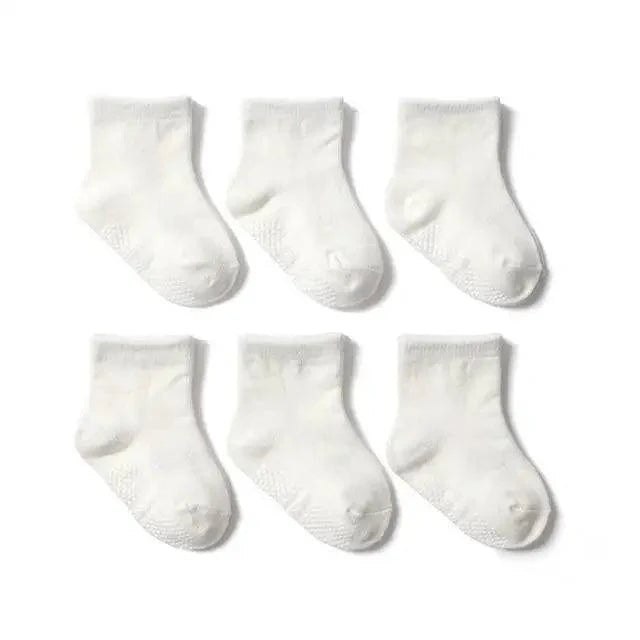 Premium Anti-Slip Cotton Socks Set for Kids - 6 Pairs