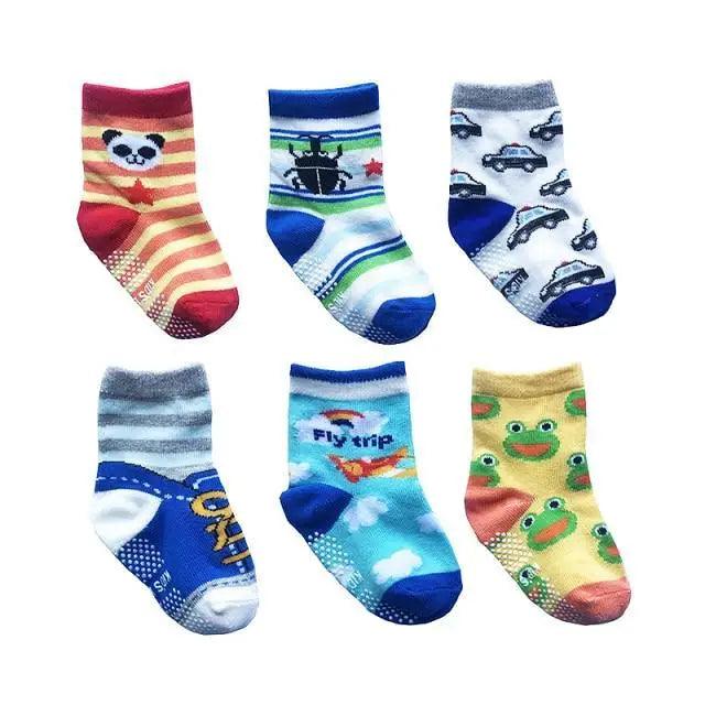 Premium Anti-Slip Cotton Socks Set for Kids - 6 Pairs