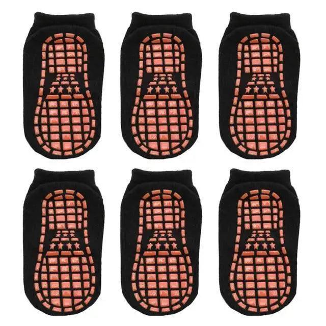 Premium Anti-Slip Cotton Socks Set for Kids - 6 Pairs