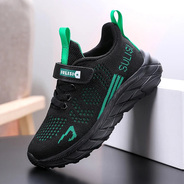 Children's sports shoes seasonal flying woven men's shoes breathable men's and women's casual running shoes for children - Korvel