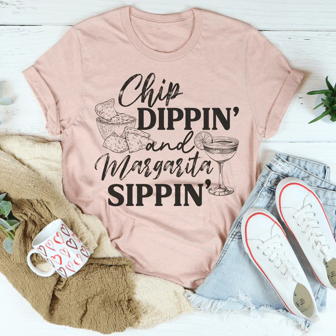 T-shirt Chip Dippin' et Margarita Sippin'