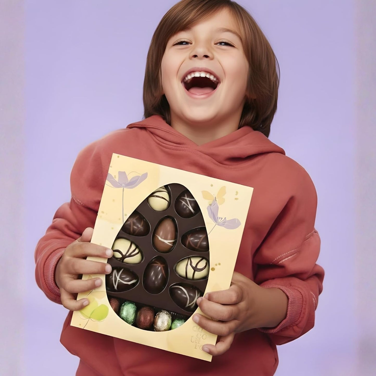 Huevos de Chocolate Rellenos de Praliné Andy Anand, 20 piezas – Caja de Regalo Sin Gluten