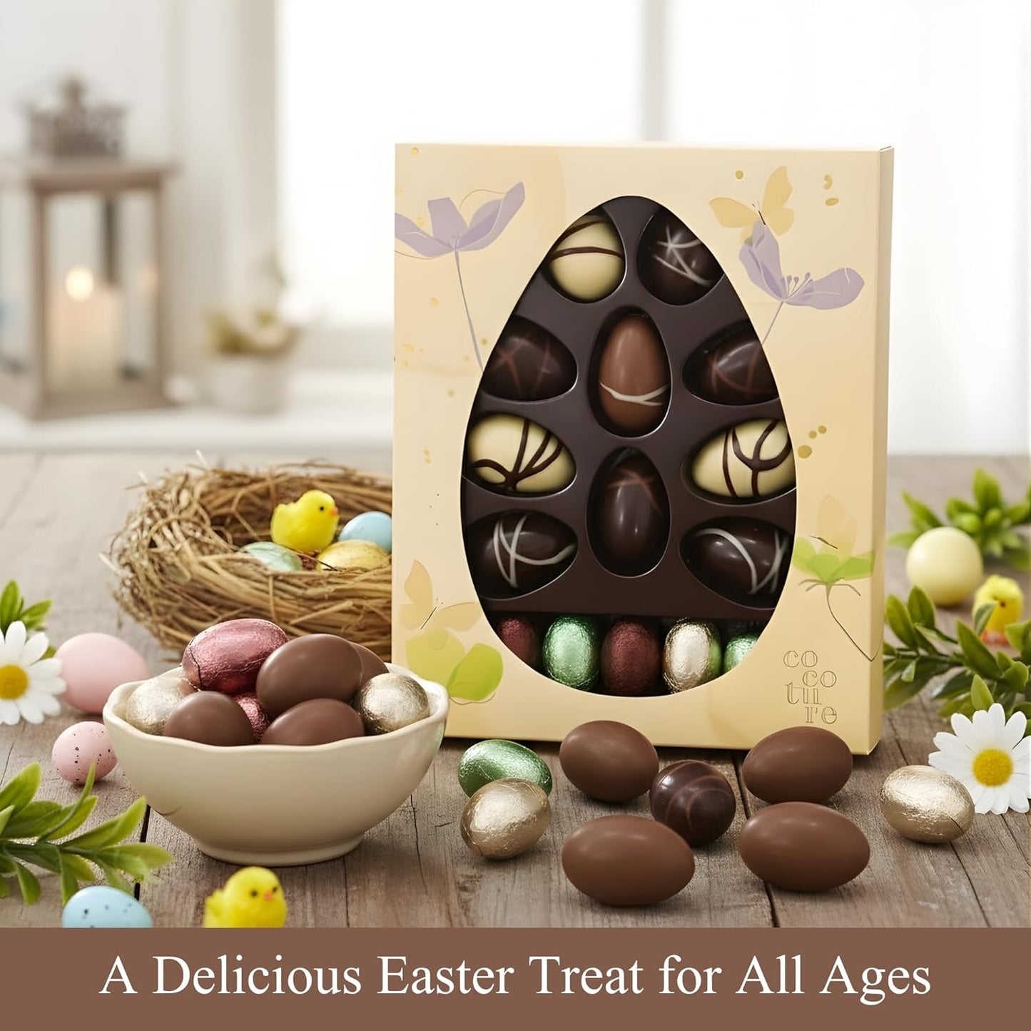 Huevos de Chocolate Rellenos de Praliné Andy Anand, 20 piezas – Caja de Regalo Sin Gluten