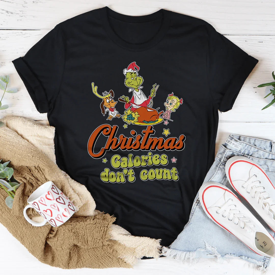 T-shirt Noël : Les calories ne comptent pas
