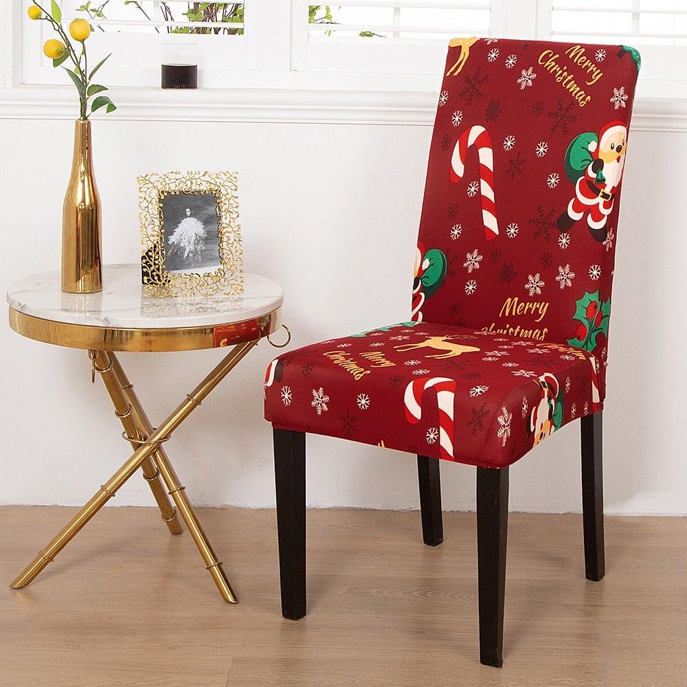 Christmas Stretch Chair Cover for Dining Room & Banquet