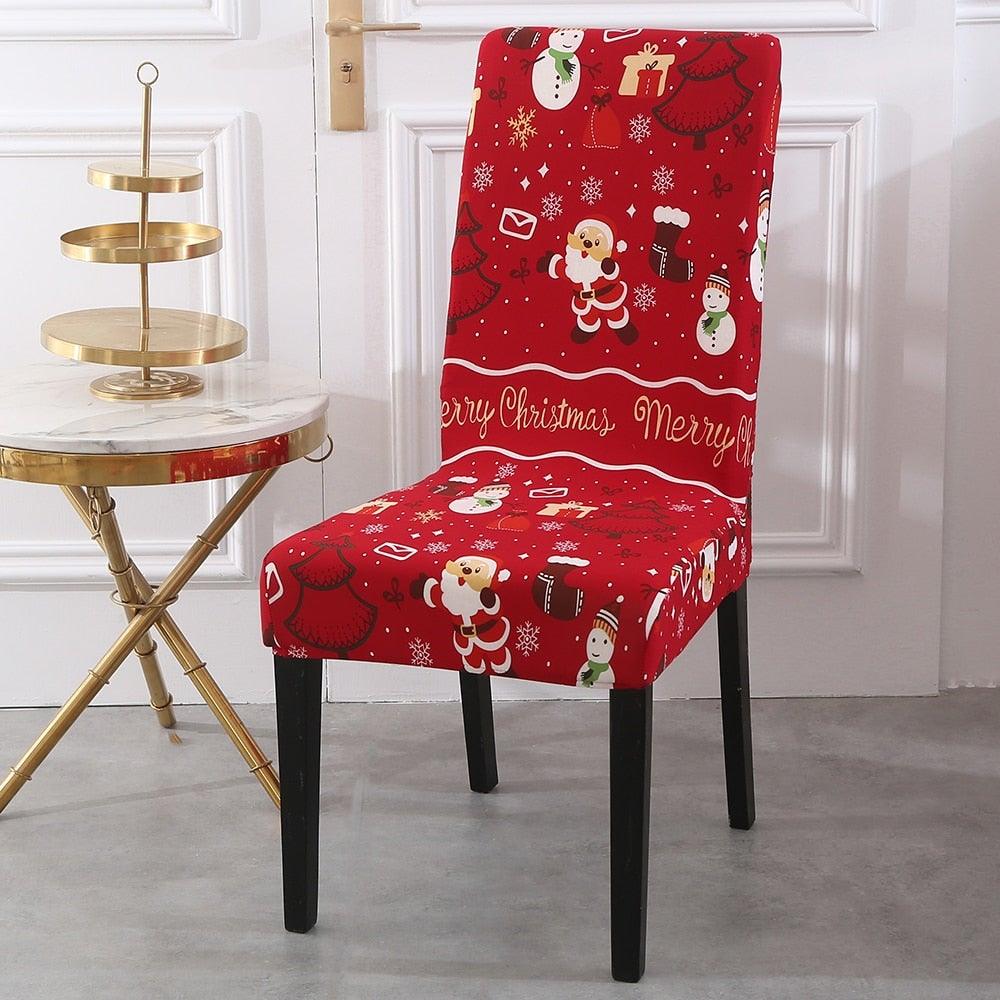 Christmas Stretch Chair Cover for Dining Room & Banquet