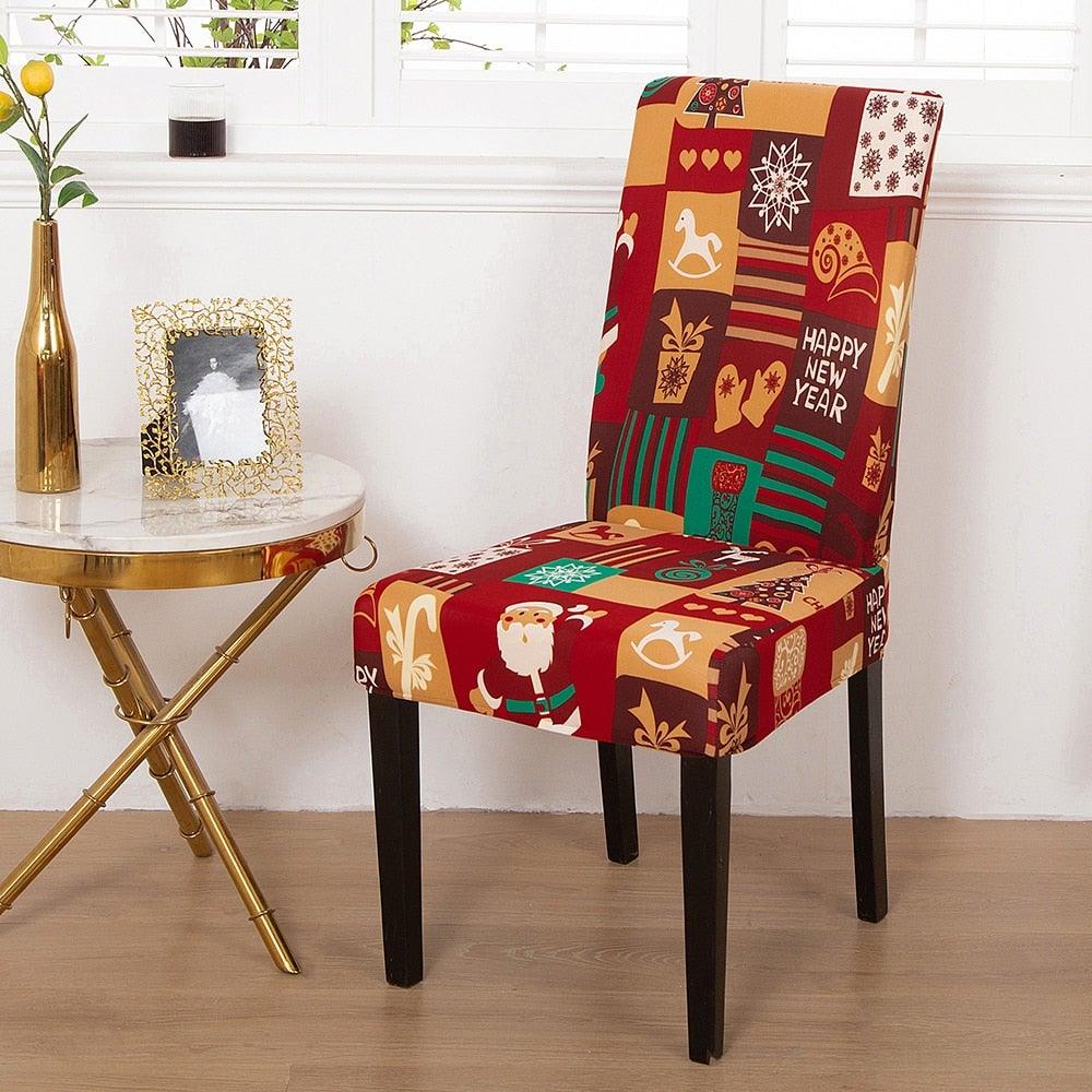 Christmas Stretch Chair Cover for Dining Room & Banquet