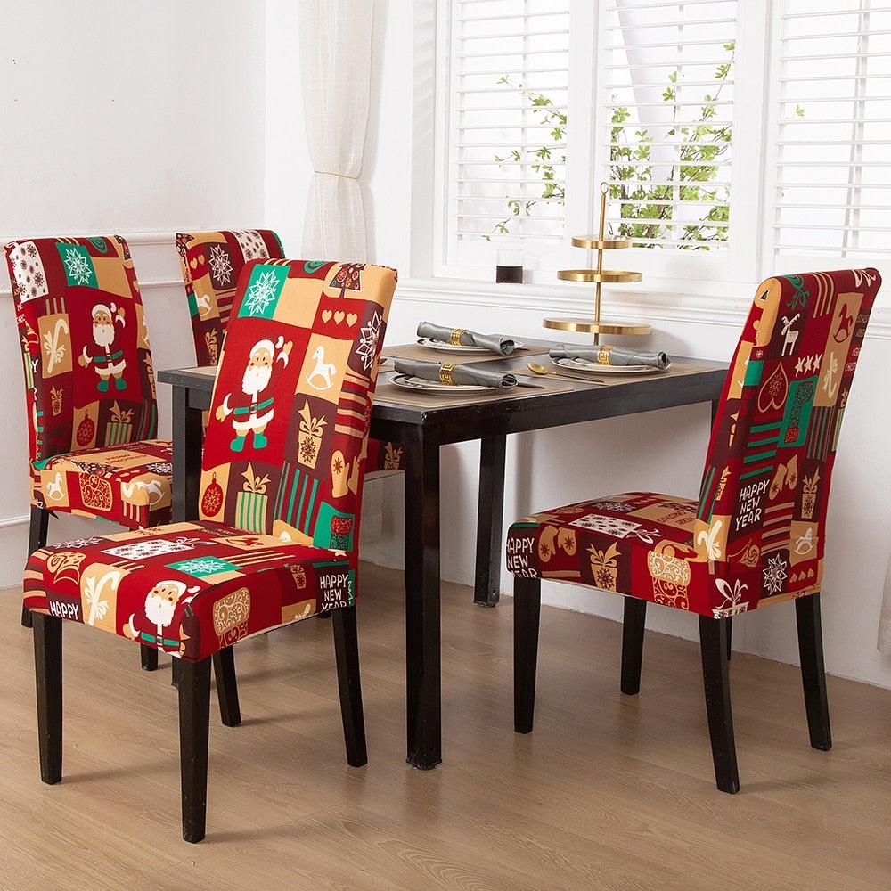 Christmas Stretch Chair Cover for Dining Room & Banquet