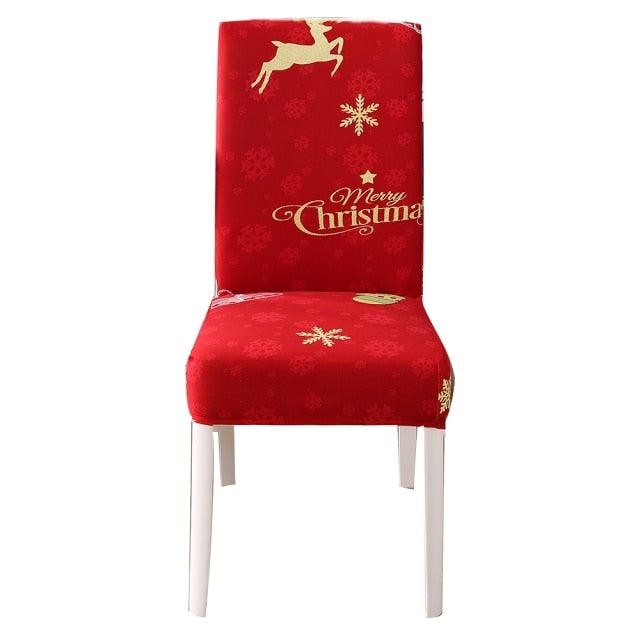 Christmas Stretch Chair Cover for Dining Room & Banquet