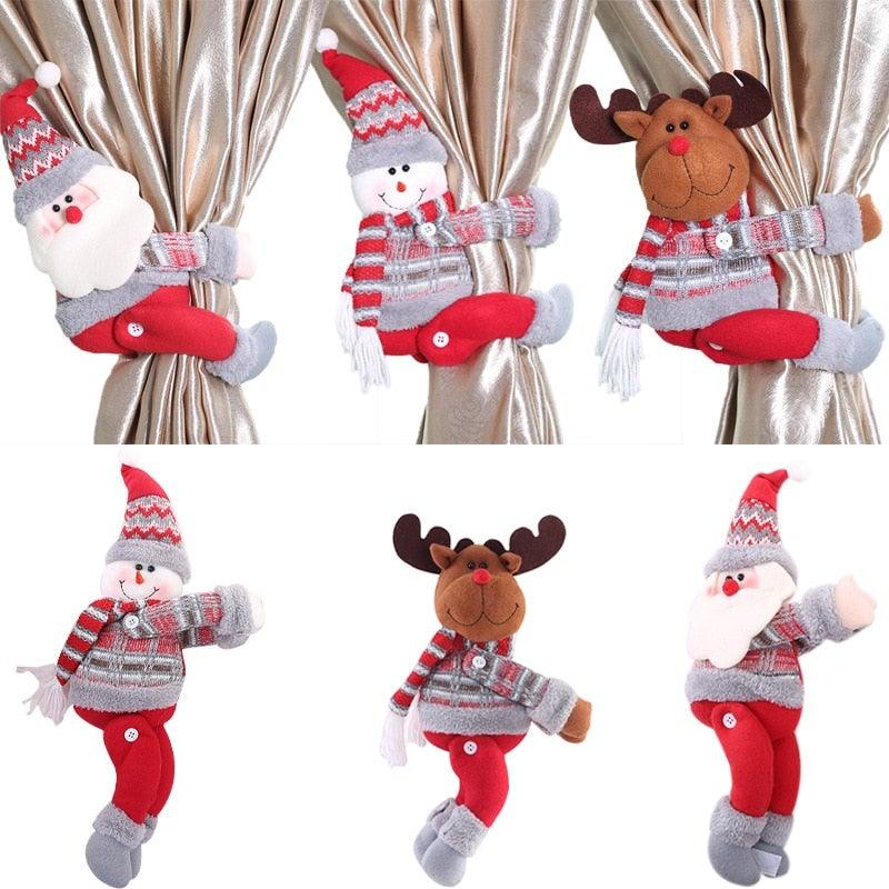 Festive Santa Claus Curtain Holder for Holiday Decor