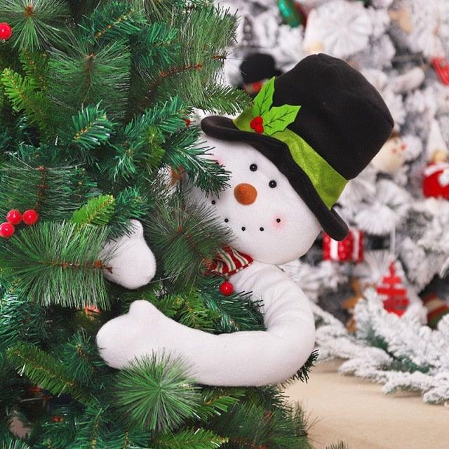 Porte-rideaux festifs de Père Noël et bonhomme de neige
