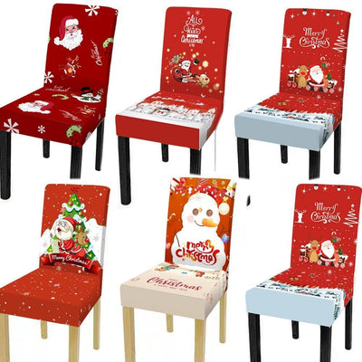 Ensemble de housses de chaise de Noël élégantes pour la décoration de la maison et des banquets