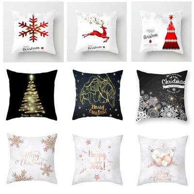 Rustic Christmas Snowflake Cushion Cover for Holiday Decor