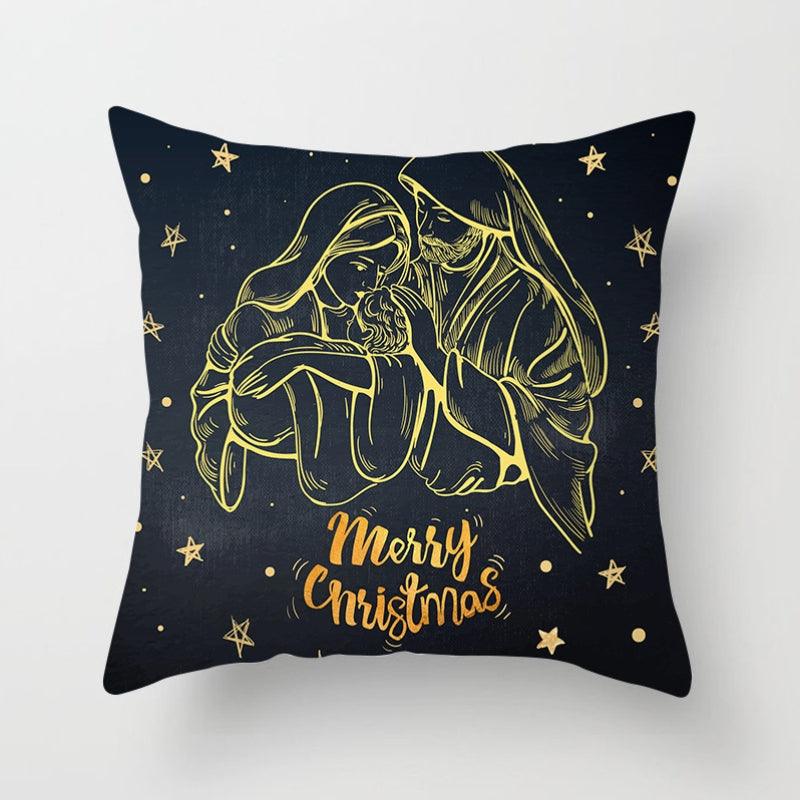 Rustic Christmas Snowflake Cushion Cover for Holiday Decor
