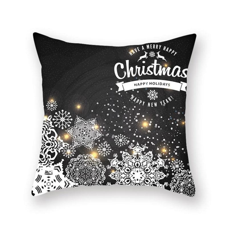 Rustic Christmas Snowflake Cushion Cover for Holiday Decor