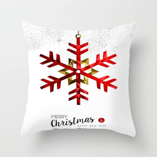 Rustic Christmas Snowflake Cushion Cover for Holiday Decor