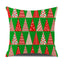 Housse de coussin en coton et lin à motif rayé vert de Noël