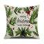 Housse de coussin en coton et lin à motif rayé vert de Noël