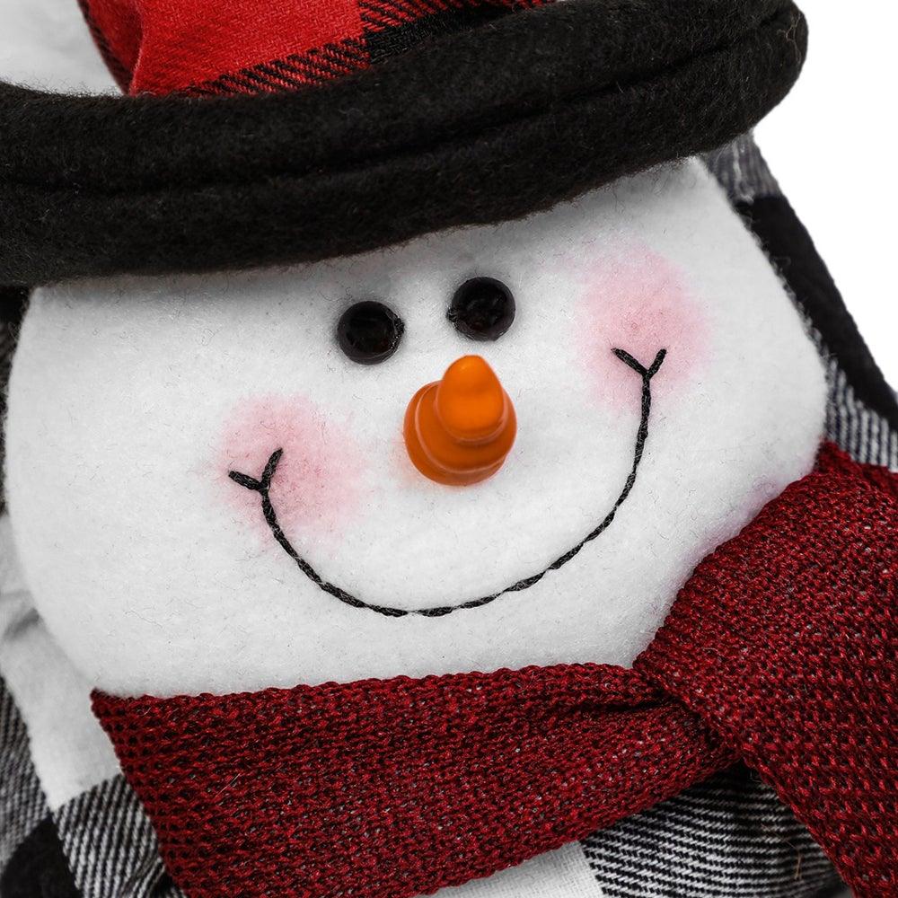 Cortinas de cuadros navideños - Adornos de Santa y muñeco de nieve
