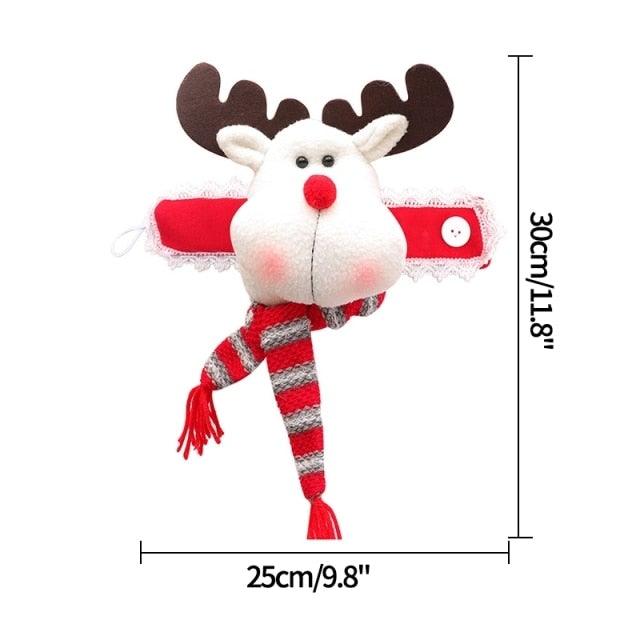 Cortinas de cuadros navideños - Adornos de Santa y muñeco de nieve
