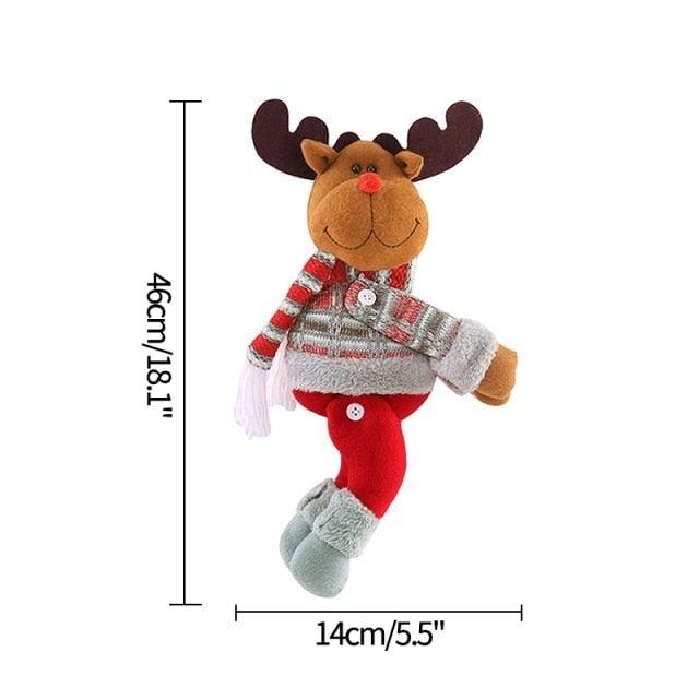 Cortinas de cuadros navideños - Adornos de Santa y muñeco de nieve