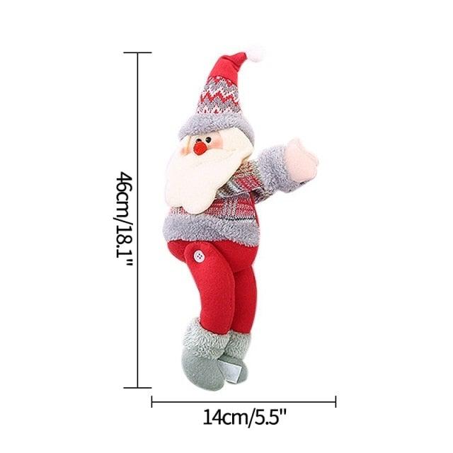Cortinas de cuadros navideños - Adornos de Santa y muñeco de nieve