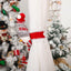 Cortinas de cuadros navideños con sujetadores de Santa y muñeco de nieve