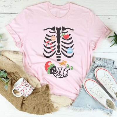 Christmas Pregnant Skeleton T-Shirt