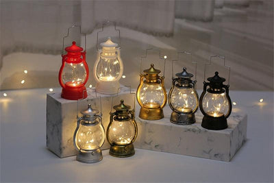 Lanterne à bougie LED vintage pour décoration de Noël