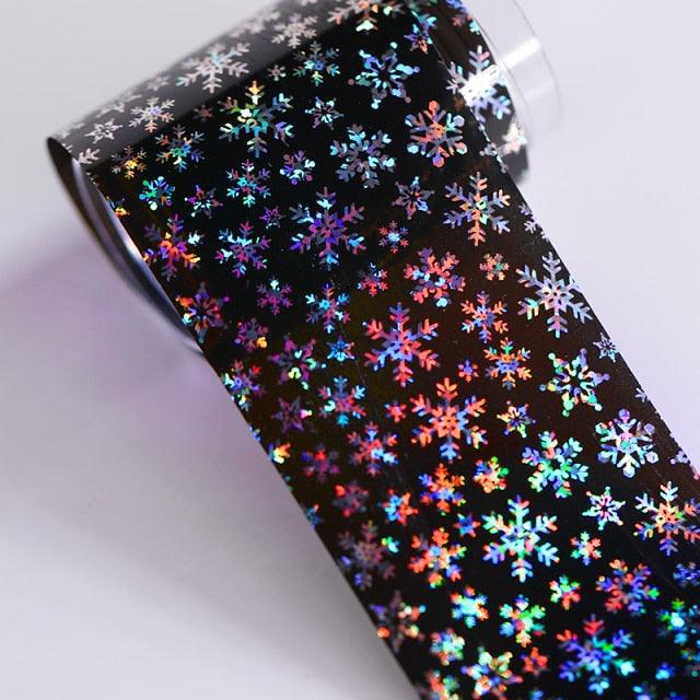 Christmas Silver Snowflakes Nail Art Foil Transfer Stickers