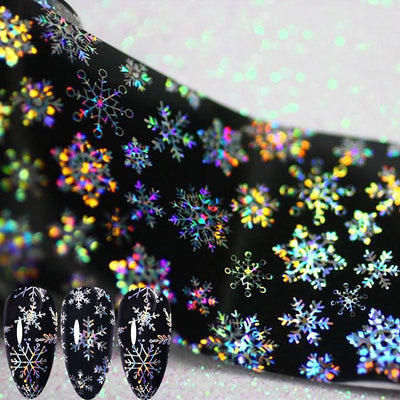 Christmas Silver Snowflakes Nail Art Foil Transfer Stickers
