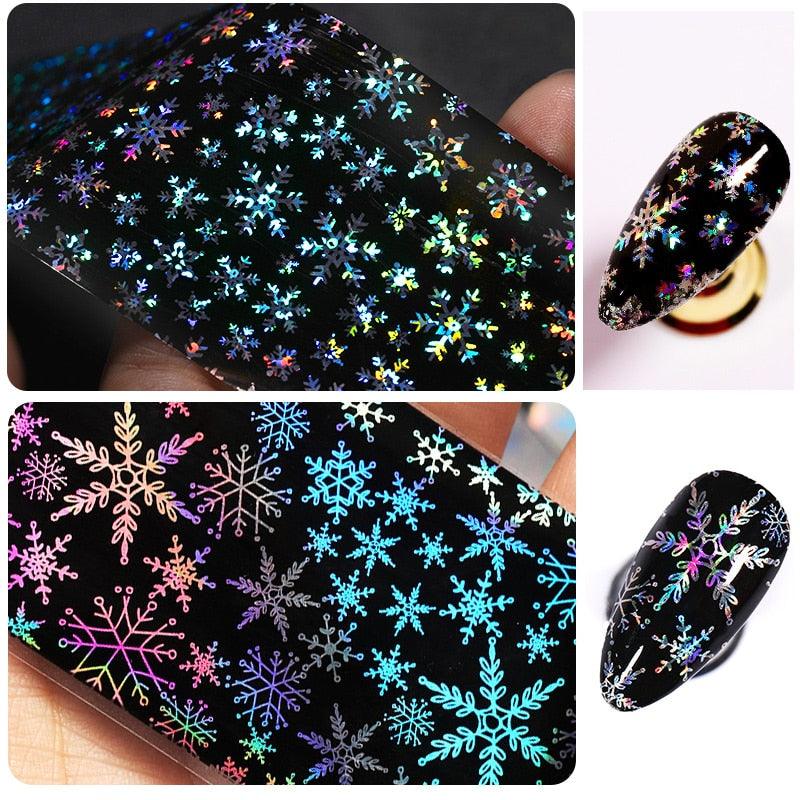 Christmas Silver Snowflakes Nail Art Foil Transfer Stickers