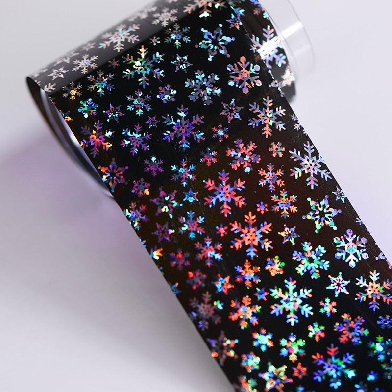 Christmas Silver Snowflakes Nail Art Foil Transfer Stickers