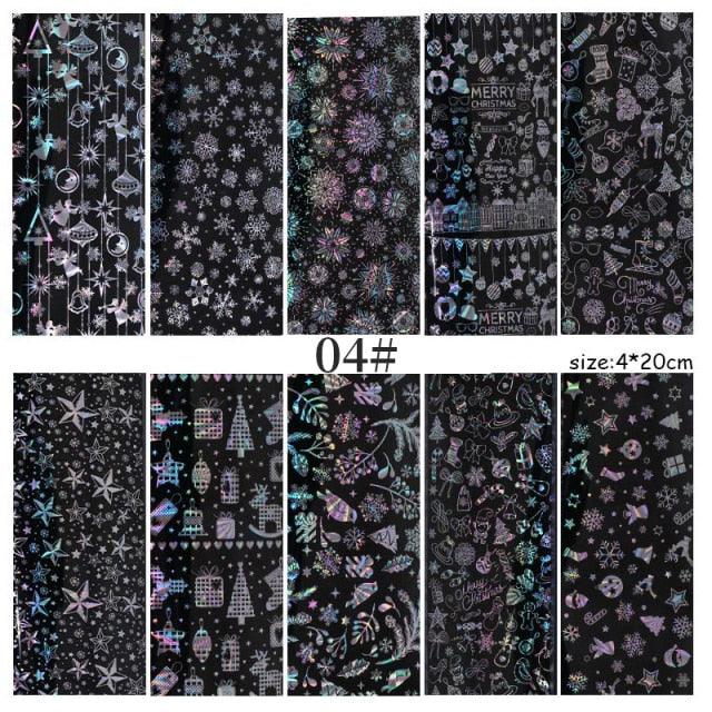 Christmas Silver Snowflakes Nail Art Foil Transfer Stickers