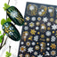 Elegant 3D Christmas Snowflake Nail Art Stickers - Gold & White Festive Designs - Korvel