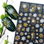 Elegant 3D Christmas Snowflake Nail Art Stickers - Gold & White Festive Designs - Korvel