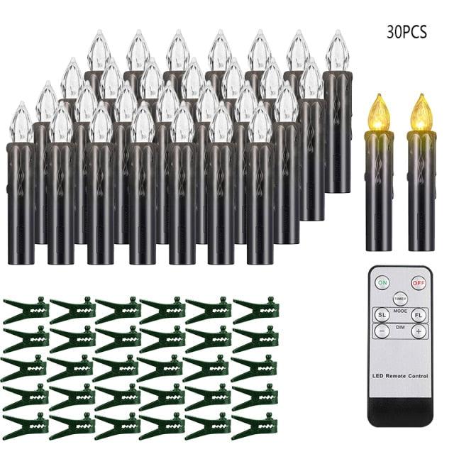 Bougies Taper LED sans Flamme Blanc Chaud avec Télécommande