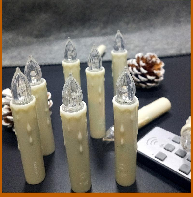Bougies Taper LED sans Flamme Blanc Chaud avec Télécommande