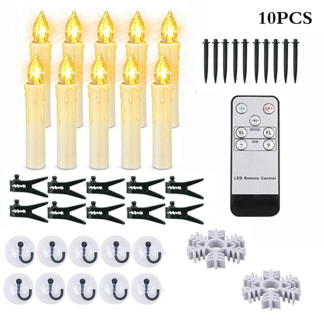Bougies Taper LED sans Flamme Blanc Chaud avec Télécommande